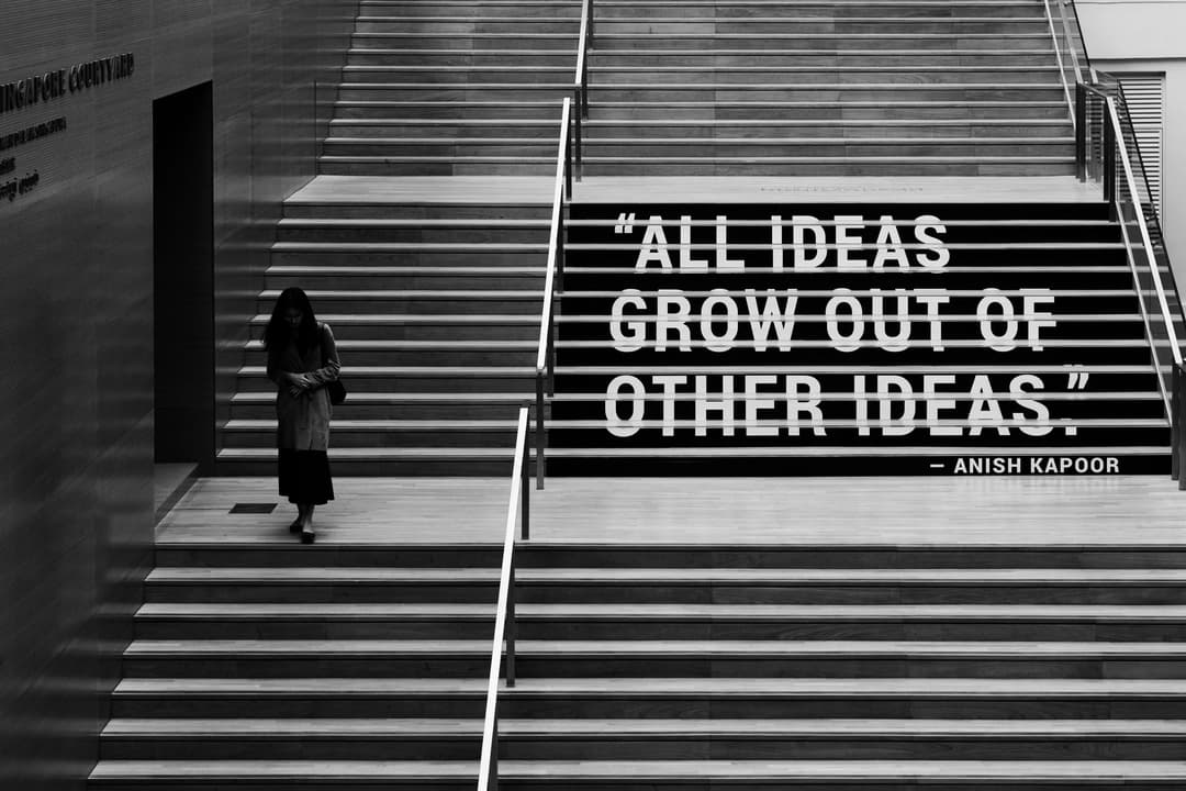 Black and white of a staircase