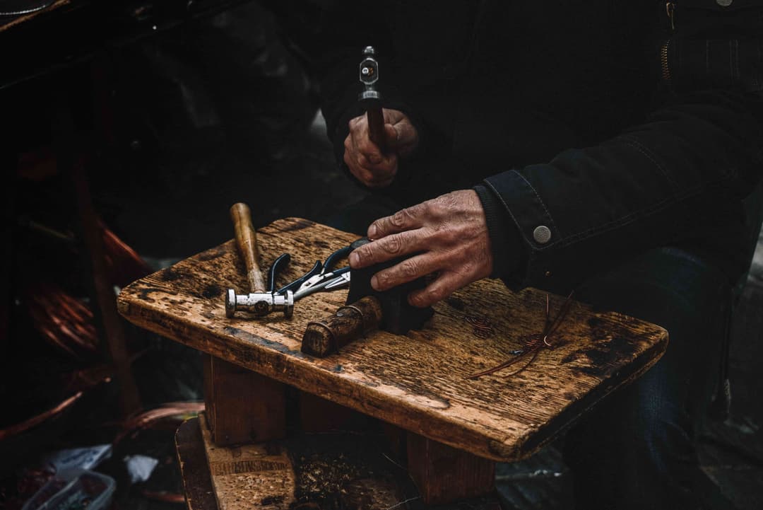 Artisan's hands at work
